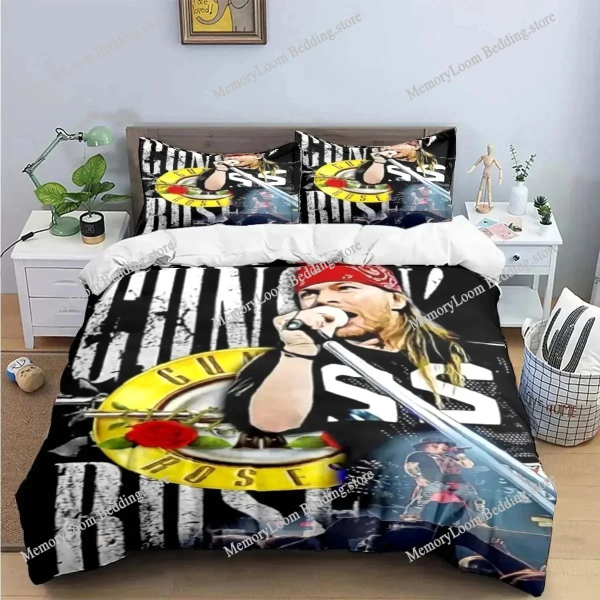3D Print Guns N Roses GNR Band Retro Bedding Set Boys Girls Twin Queen King Size Duvet Cover Pillowcase Bed boys Adult
3D Print Guns N Roses GNR Band Retro Bedding Set Boys Girls Twin Queen King Size Duvet Cover Pillowcase Bed boys Adult