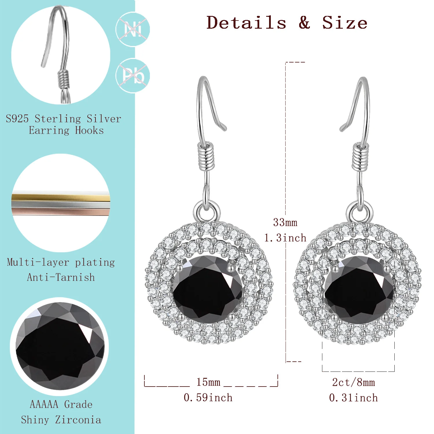 LAMVOICE gift for daughter, 4 carat zirconia earrings, S925 sterling silver, valentine’s Day, designer item high quality
LAMVOICE gift for daughter, 4 carat zirconia earrings, S925 sterling silver, valentine’s Day, designer item high quality