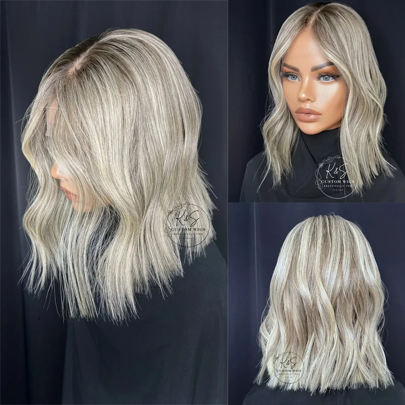 Dark Roots Ash Grey Blonde Synthetic Short Bob Wear and Go Glueless Wig Heat Resistant Women Lace Front Wig
Dark Roots Ash Grey Blonde Synthetic Short Bob Wear and Go Glueless Wig Heat Resistant Women Lace Front Wig