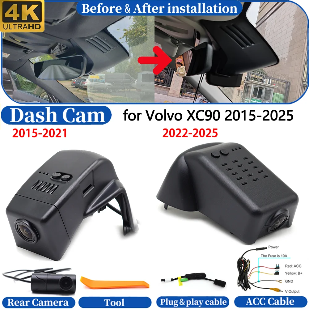 Dash Cam for Volvo XC90 2015-2025 Front&Rear 4K UHD 24h DVR Dashboard Camera Video Drive Recorder Night Vision Parking Mode
Dash Cam for Volvo XC90 2015-2025 Front&Rear 4K UHD 24h DVR Dashboard Camera Video Drive Recorder Night Vision Parking Mode
