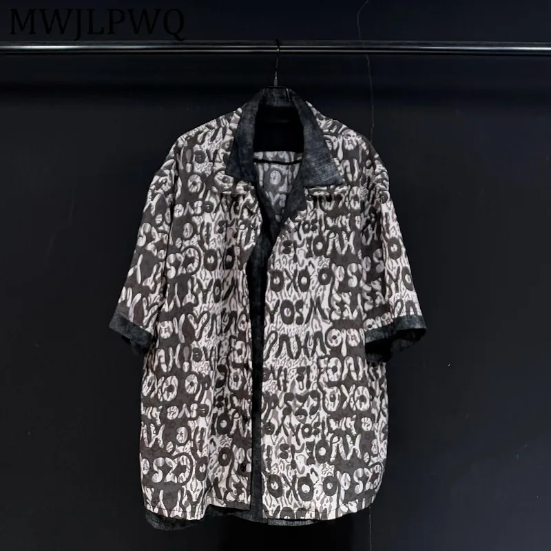 MWJLPWQ Letter Print Short-Sleeve Shirt For Men Turn-Down Collar Loose Fit New Style Design Trendy Lapel Casual Top Summer 16161
MWJLPWQ Letter Print Short-Sleeve Shirt For Men Turn-Down Collar Loose Fit New Style Design Trendy Lapel Casual Top Summer 16161