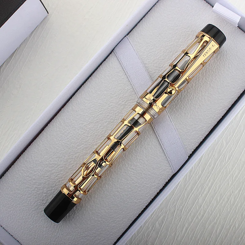 Jinhao 100 Fountain Pen 18KGP Golden Plated M Nib 0.7mm Electroplating Hollow Ink Pen with A Converter Business Office Gift Pen
Jinhao 100 Fountain Pen 18KGP Golden Plated M Nib 0.7mm Electroplating Hollow Ink Pen with A Converter Business Office Gift Pen