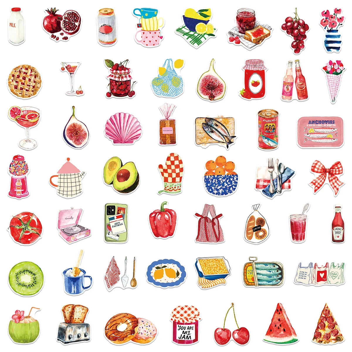 50PCS Mediterranean Aesthetic Stickers Cute Fruit & Snack Picnic Summer Fruit DIY Decorable Diary Waterproof Stickers Kids Toy
50PCS Mediterranean Aesthetic Stickers Cute Fruit & Snack Picnic Summer Fruit DIY Decorable Diary Waterproof Stickers Kids Toy