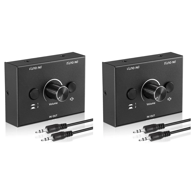 T85C-2 Set 3.5Mm Audio Switcher, 2 Input 1 Output/1 Input 2 Output Audio Splitter Switcher, Switcher Box,One-Key Mute Button
T85C-2 Set 3.5Mm Audio Switcher, 2 Input 1 Output/1 Input 2 Output Audio Splitter Switcher, Switcher Box,One-Key Mute Button