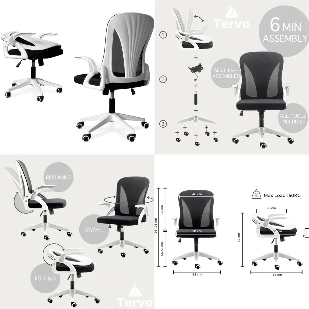 Compact Folding Ergonomic Office Chair for Gaming and Small Spaces, Suitable for Adults and Kids
Compact Folding Ergonomic Office Chair for Gaming and Small Spaces, Suitable for Adults and Kids