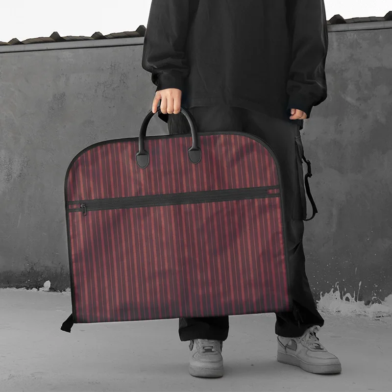 High end striped Oxford Garment Duffle Bag waterproof and dustproof, suit hanging bag, travel and business trip handbag
High end striped Oxford Garment Duffle Bag waterproof and dustproof, suit hanging bag, travel and business trip handbag