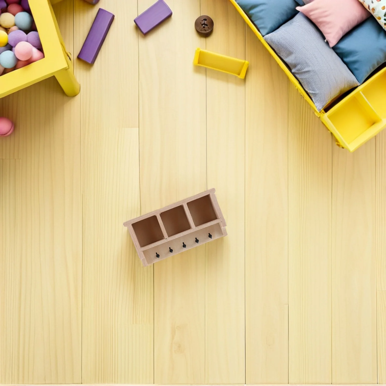 Miniature Dollhouse Shelf 1:12 Scale DIY Unfinished Wooden Wall Rack Hooks Mudroom Nursery Living Room Organizer
Miniature Dollhouse Shelf 1:12 Scale DIY Unfinished Wooden Wall Rack Hooks Mudroom Nursery Living Room Organizer