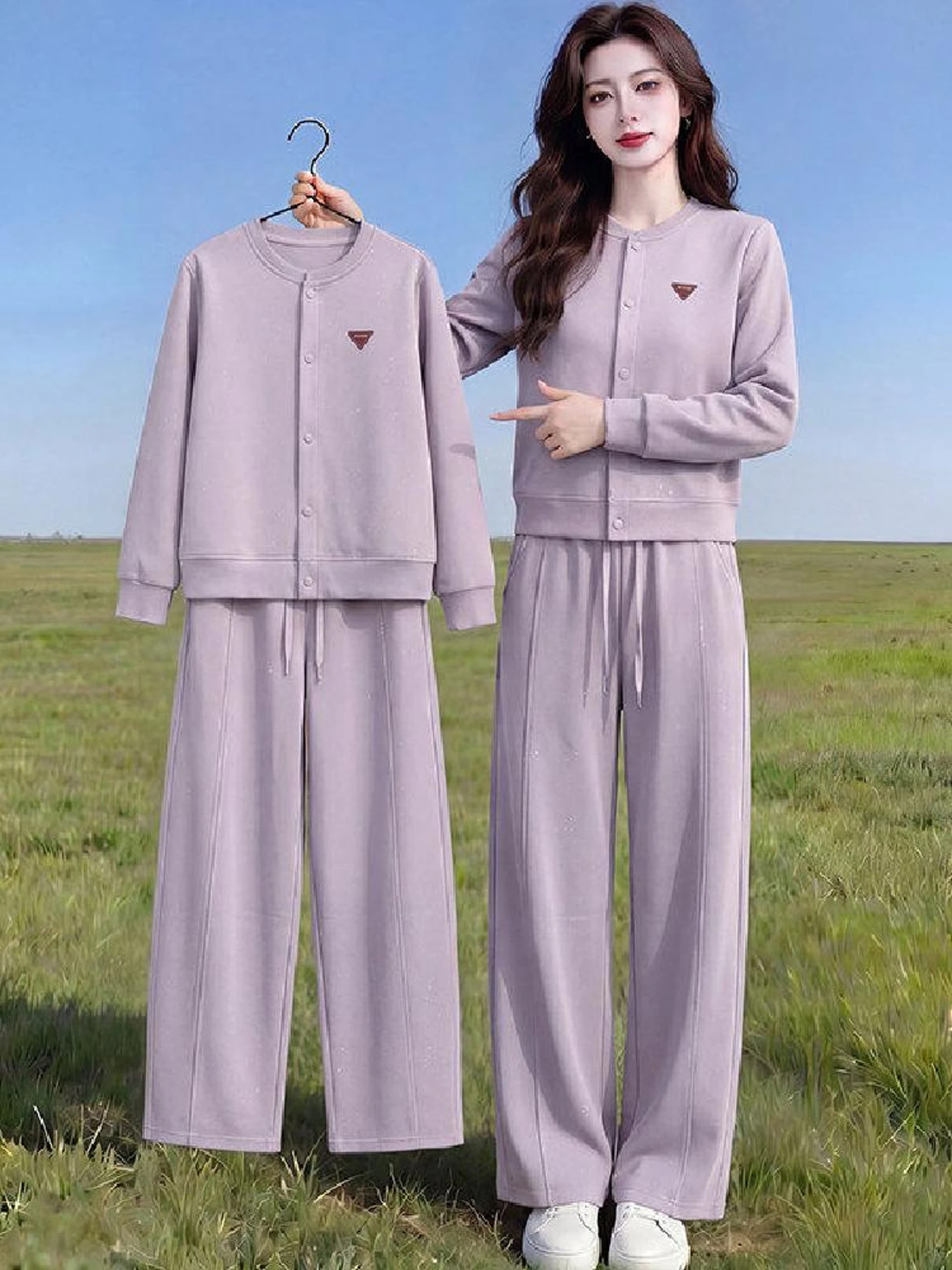 Unique Stylish Ladies Sweatshirt Jacket Wide Leg Pants Two Piece Set Spring Autumn New Arrival Comfortable Breathable Fashion...
Unique Stylish Ladies Sweatshirt Jacket Wide Leg Pants Two Piece Set Spring Autumn New Arrival Comfortable Breathable Fashion...