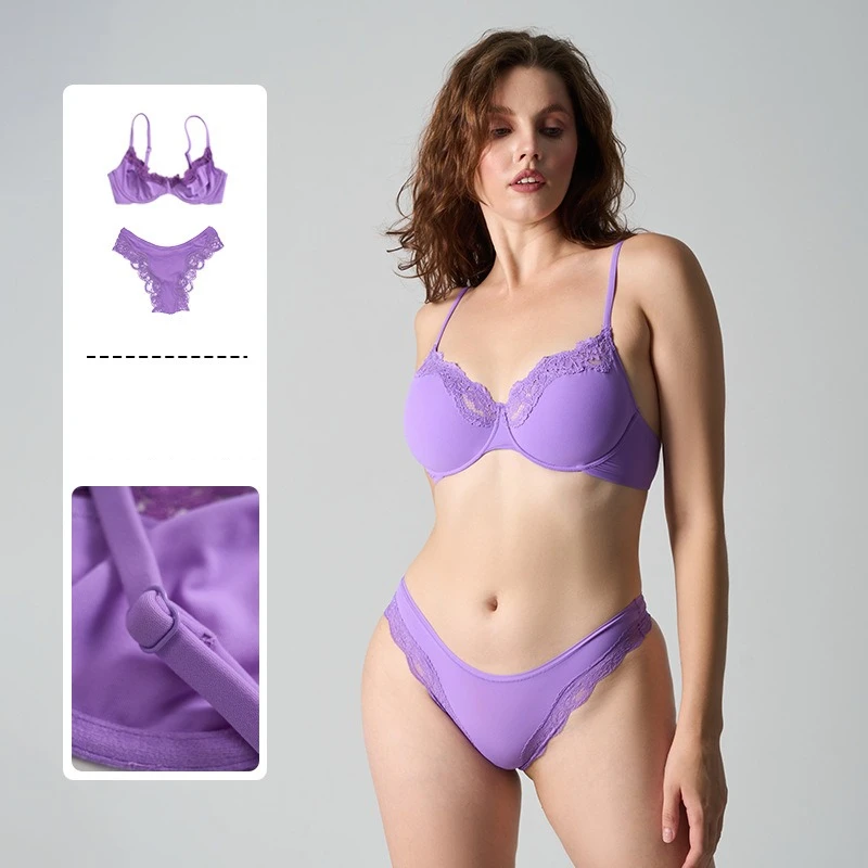 Lace Bra Set for Everyone Thin No Chest Pad with Steel Ring Underwear Low Waist Home Clothes Bra Set Ladies Innerwear
Lace Bra Set for Everyone Thin No Chest Pad with Steel Ring Underwear Low Waist Home Clothes Bra Set Ladies Innerwear
