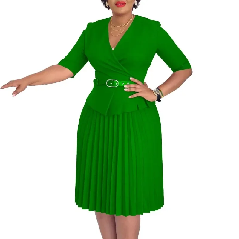 African Dresses for Women Fashion African Half Sleeve V-neck Polyester Pleat Midi Dress Dashiki African Clothes Women Outfits
African Dresses for Women Fashion African Half Sleeve V-neck Polyester Pleat Midi Dress Dashiki African Clothes Women Outfits