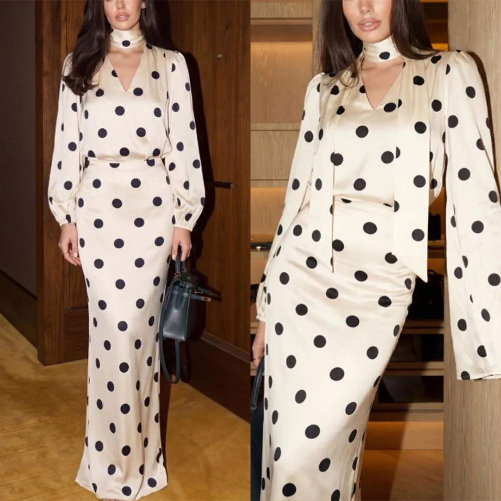 High Quality Customized V-neck Floor Length Full Sleeves Vestidos Elegantes Para Mujer Para Una Boda Платье Корейский Стиль Robe
High Quality Customized V-neck Floor Length Full Sleeves Vestidos Elegantes Para Mujer Para Una Boda Платье Корейский Стиль Robe