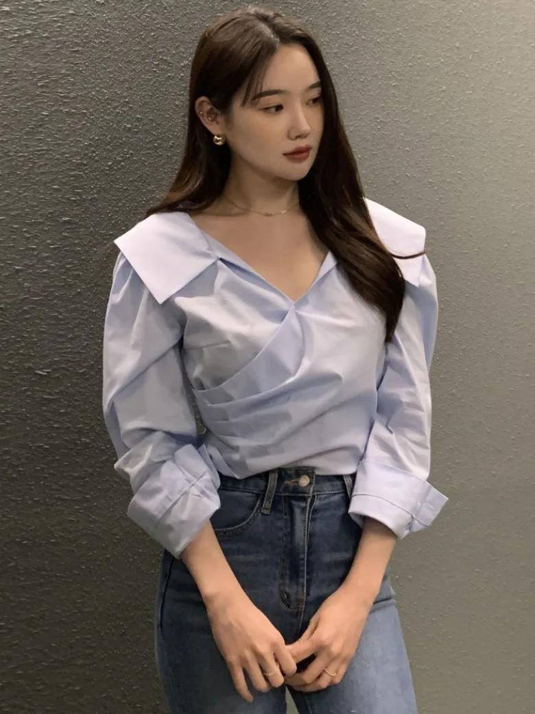 Шикарный V-Ne со складками по бокам, женский однотонный осенний дизайн, утягивающий длинный топ све, модный топ для поездок на работу
Шикарный V-Ne со складками по бокам, женский однотонный осенний дизайн, утягивающий длинный топ све, модный топ для поездок на работу