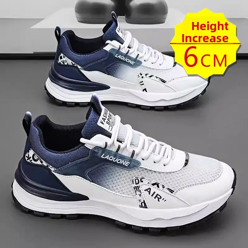Men's Sports Shoes Invisible Heightening 6cm Thick Bottom Running Shoes Mesh Upper Breathable Comfortable for Summer
Men's Sports Shoes Invisible Heightening 6cm Thick Bottom Running Shoes Mesh Upper Breathable Comfortable for Summer