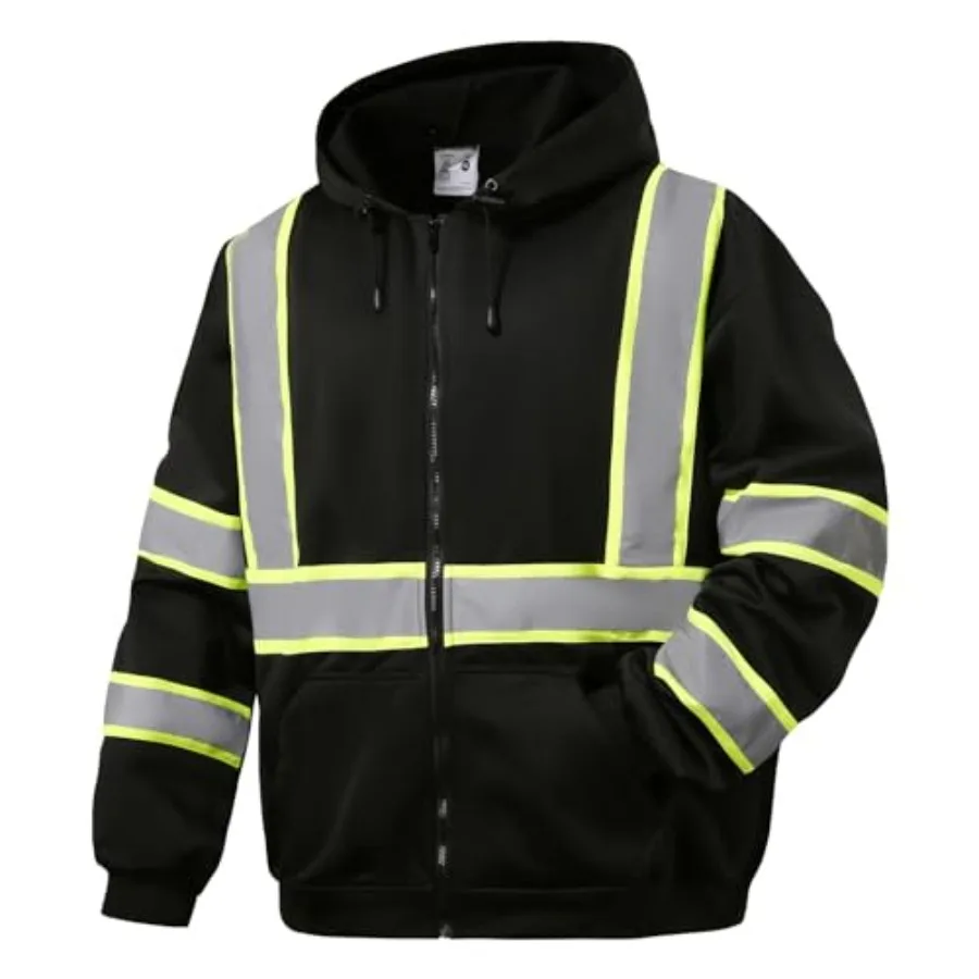 Hi Vis Work Safety hoodies for Men - Class 3 High Visibility Reflective Hoodie Jacket High Vis Zipper Hoodie with Bottom Constr
Hi Vis Work Safety hoodies for Men - Class 3 High Visibility Reflective Hoodie Jacket High Vis Zipper Hoodie with Bottom Constr