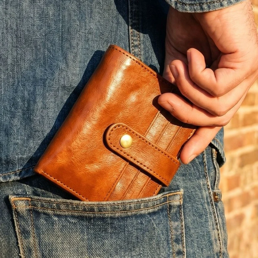 Cowhide Wallets for Men, Mini Portable Vegetable-Tanned Leather Purses, Large Capacity Short Wallet with Multiple Card Slots
Cowhide Wallets for Men, Mini Portable Vegetable-Tanned Leather Purses, Large Capacity Short Wallet with Multiple Card Slots