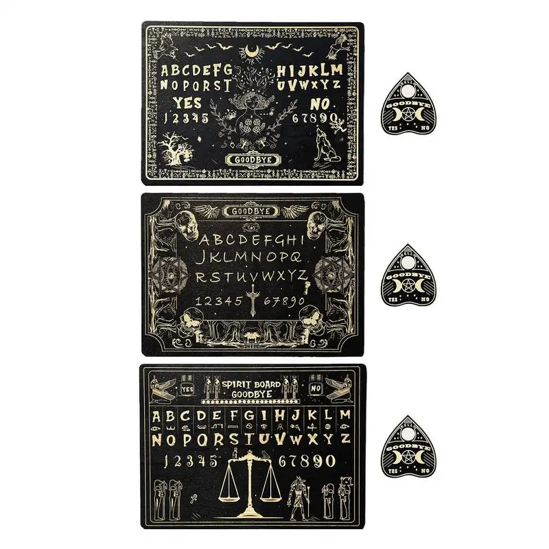 Wooden Laser Engraved Spirit Board Witchcraft Divination Pendulum Board Tarot Card Game Set Display Stand Home Decoration
Wooden Laser Engraved Spirit Board Witchcraft Divination Pendulum Board Tarot Card Game Set Display Stand Home Decoration