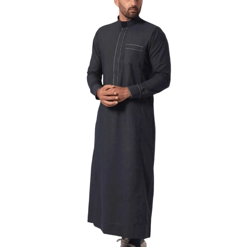 Elegant Design Muslims Men's Embroidered Long Robe Stand Collar and Long Sleeves for Special Event and Daily Wear 124A
Elegant Design Muslims Men's Embroidered Long Robe Stand Collar and Long Sleeves for Special Event and Daily Wear 124A