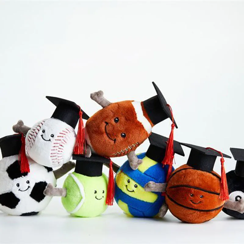 Cartoon Sport Ball Graduation Plush Toy Set Stuffed Soccer Basketball Baseball with Graduation Cap for Student Keepsake Gift
Cartoon Sport Ball Graduation Plush Toy Set Stuffed Soccer Basketball Baseball with Graduation Cap for Student Keepsake Gift