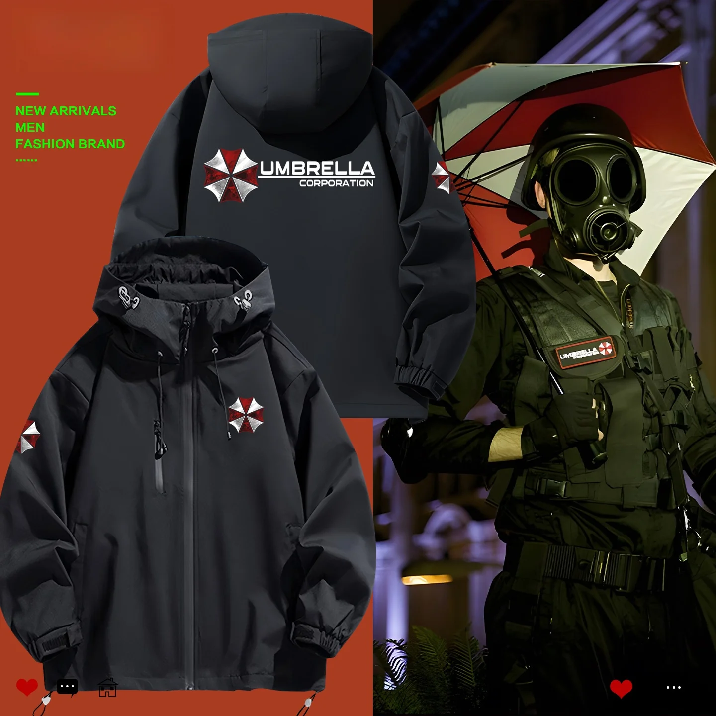 Biohazard Bear Protection Umbrella Jaet Game Cosplay Outerwear Men's Stand Fit Long Sve Windproof Zipper Closure
Biohazard Bear Protection Umbrella Jaet Game Cosplay Outerwear Men's Stand Fit Long Sve Windproof Zipper Closure