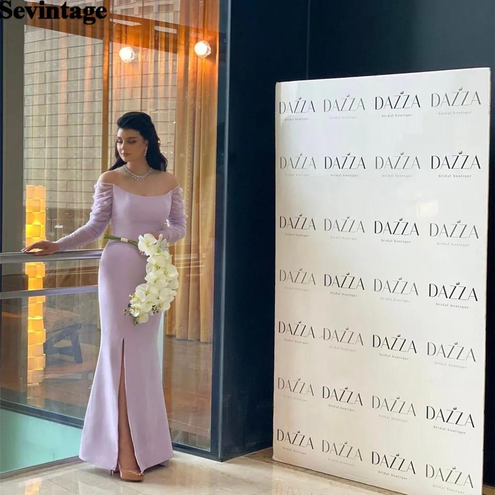 Sevintage Elegant Lavender Saudi Arabic Prom Gowns Mermaid Off The Shoulder Side Slit Party Dresses Women Evening Gowns Outfits
Sevintage Elegant Lavender Saudi Arabic Prom Gowns Mermaid Off The Shoulder Side Slit Party Dresses Women Evening Gowns Outfits