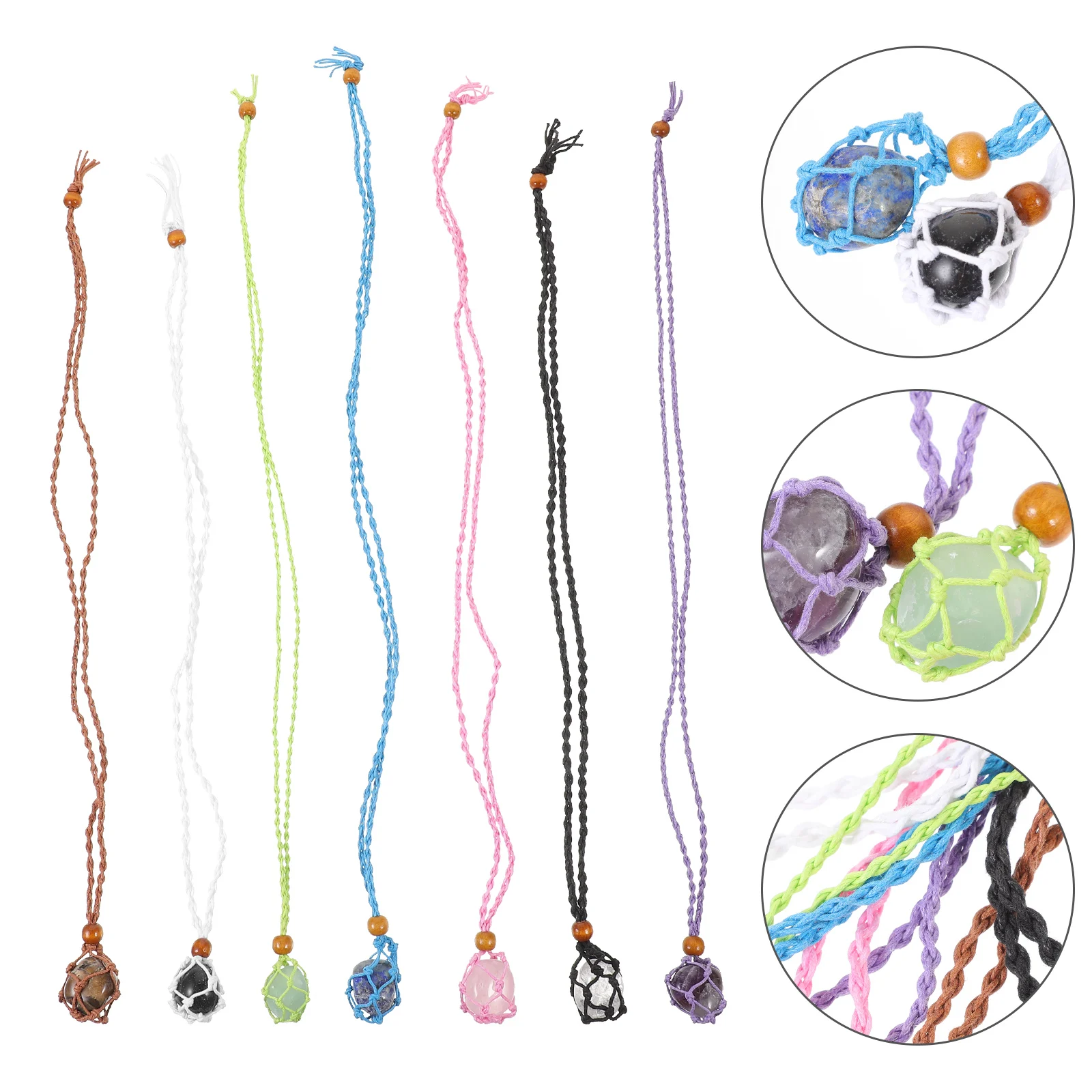 7pcs Crystal Pendant Amethyst Stone Holder Accessories Men Jewelry Gift Netting Rope Cage Sweater Chain Stone Cage
7pcs Crystal Pendant Amethyst Stone Holder Accessories Men Jewelry Gift Netting Rope Cage Sweater Chain Stone Cage