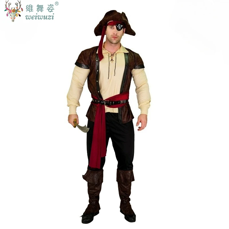 Pirate Character Captain Jack Sparrow Adult Male Prim Plays Halloween Stage Performance Fancy Costume Handsome Luxury Set 
Pirate Character Captain Jack Sparrow Adult Male Prim Plays Halloween Stage Performance Fancy Costume Handsome Luxury Set