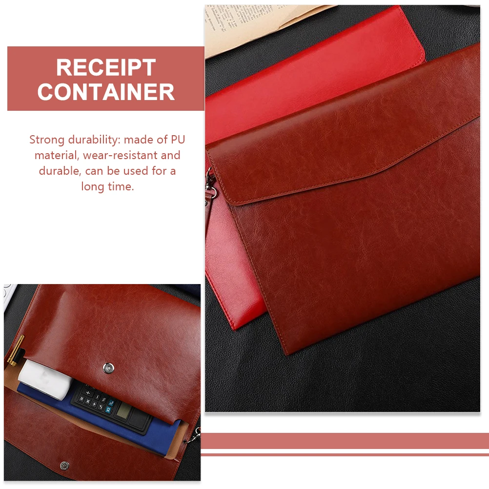 Large Capacity File Bags Document Pouch Waterproof Pu Folder A4 Files ganizer Portable Buckled Receipt Container Brown H held
Large Capacity File Bags Document Pouch Waterproof Pu Folder A4 Files ganizer Portable Buckled Receipt Container Brown H held