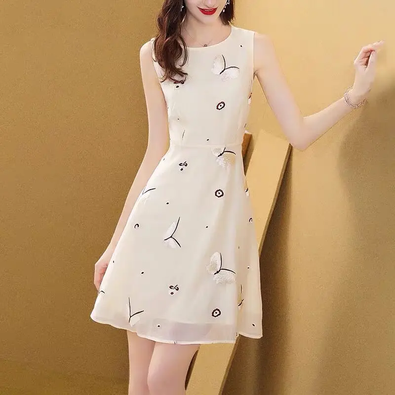 Office Lady Fashion Butterfly Printed Sleeveless Sundress Female Clothing Casual All-match Round Neck Summer A-Line Midi Dress
Office Lady Fashion Butterfly Printed Sleeveless Sundress Female Clothing Casual All-match Round Neck Summer A-Line Midi Dress