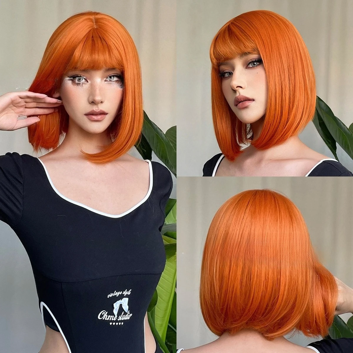 New Orange Qi Bangs Natural Short Straight Hair Wig Chemical Fiber Headgear
New Orange Qi Bangs Natural Short Straight Hair Wig Chemical Fiber Headgear