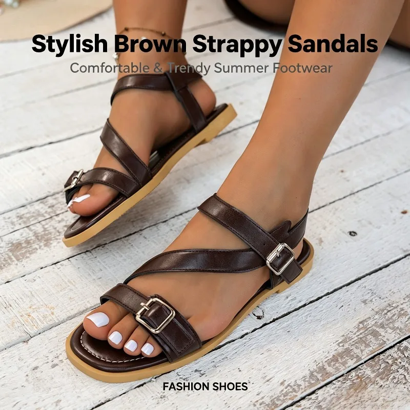 Summer Round Toe Sexy Comfortable Casual Sandals Fashionable New Lightweight Buckle Anti-slip Large-size Flat Shoes for Women
Summer Round Toe Sexy Comfortable Casual Sandals Fashionable New Lightweight Buckle Anti-slip Large-size Flat Shoes for Women
