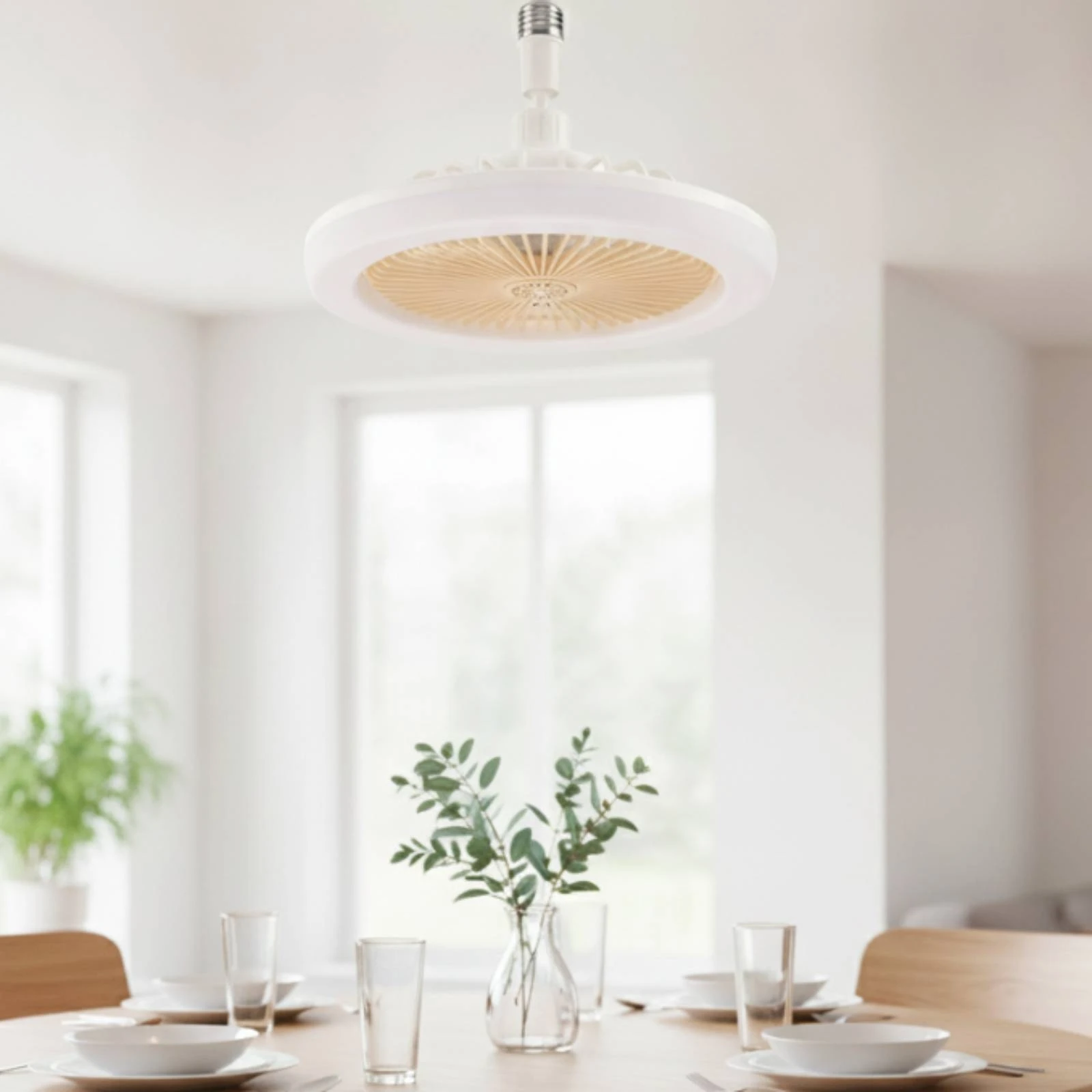 E27 Fan Light with Wireless Controller Control Detachable Screw-in Fan Lamp Compact Energy-Efficient for Bedroom, Living Room
E27 Fan Light with Wireless Controller Control Detachable Screw-in Fan Lamp Compact Energy-Efficient for Bedroom, Living Room