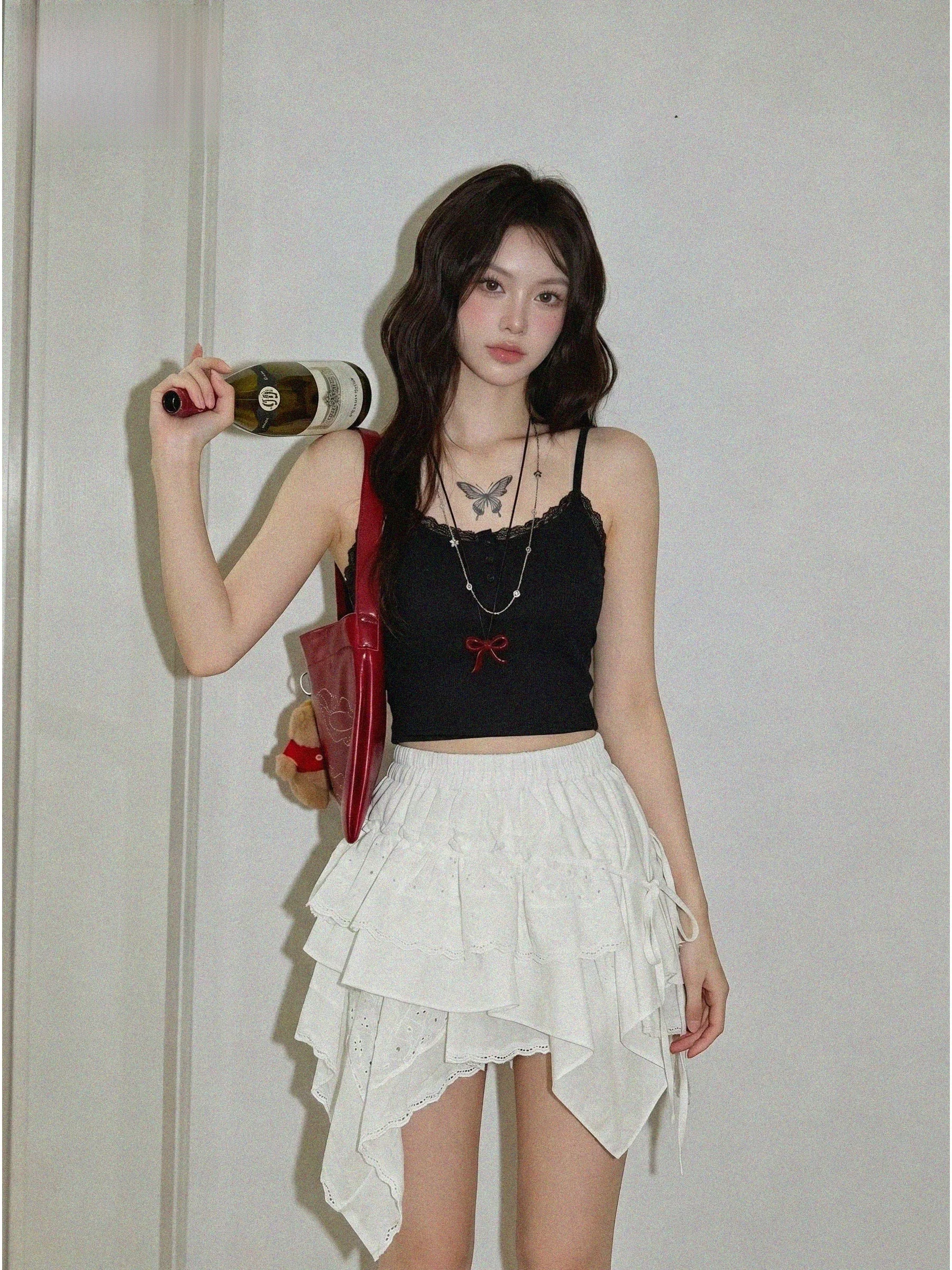 White Asymmetrical Lace Splicing A-Line Skirt Women's High Waist Slimming Summer New Style Casual Style Cake Short Skirt
White Asymmetrical Lace Splicing A-Line Skirt Women's High Waist Slimming Summer New Style Casual Style Cake Short Skirt