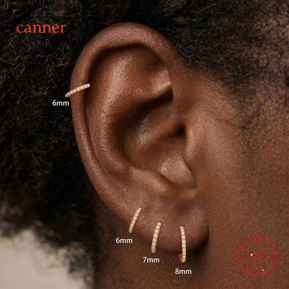 CANNER 1PC 925 Sterling Silver 6/7/8MM Classic Opal Hoop Earring for Women Ins Exquisite Circle Earring Body Jewelry Party Gift
CANNER 1PC 925 Sterling Silver 6/7/8MM Classic Opal Hoop Earring for Women Ins Exquisite Circle Earring Body Jewelry Party Gift