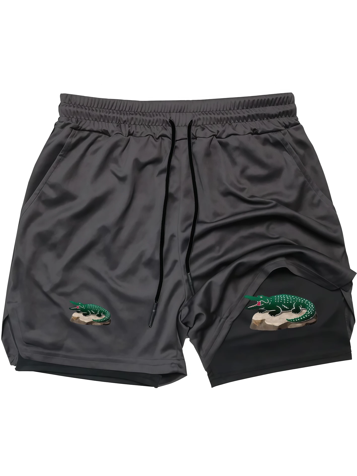 Men's Double Layer Training Shorts Quick Dry Breathable Sports Pants Crocodile Print Outdoor Fitness Running 5-Point Pants
Men's Double Layer Training Shorts Quick Dry Breathable Sports Pants Crocodile Print Outdoor Fitness Running 5-Point Pants