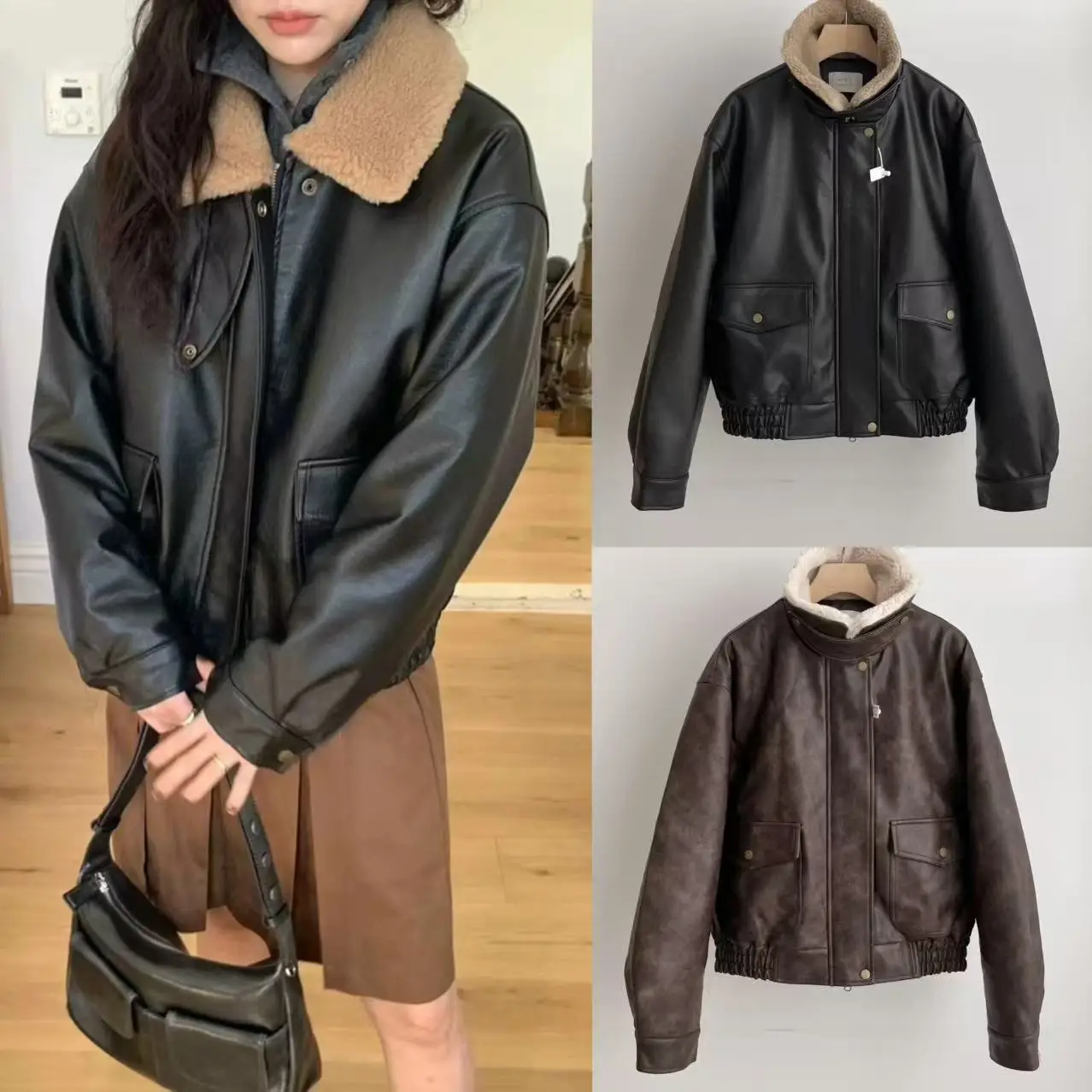 Зимняя женская мотоциклетная куртка с меховым воротником, корейская теплая верхняя одежда свободного покроя, длинная застежка-молния
Зимняя женская мотоциклетная куртка с меховым воротником, корейская теплая верхняя одежда свободного покроя, длинная застежка-молния