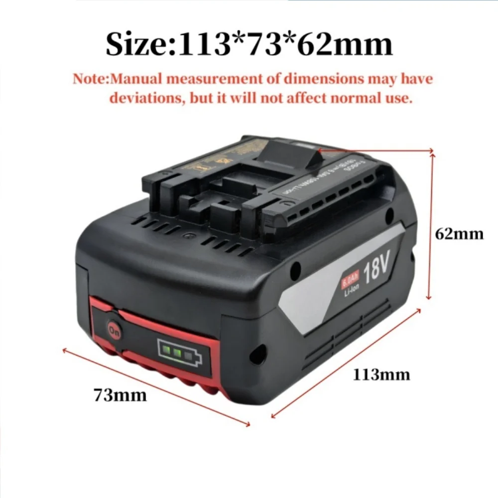 Rechargeable 18V 6.0Ah Professional Lithium Battery Compatible For BOSCH Tools BAT609 BAT609G BAT618 BAT618G Electric Hand Tool
Rechargeable 18V 6.0Ah Professional Lithium Battery Compatible For BOSCH Tools BAT609 BAT609G BAT618 BAT618G Electric Hand Tool