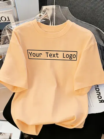 Customized Personalized Your Text Logo Female T Shirts Cotton Breathable Soft Workwear Casual Loose Home Clothes Trendy Y2K Tee