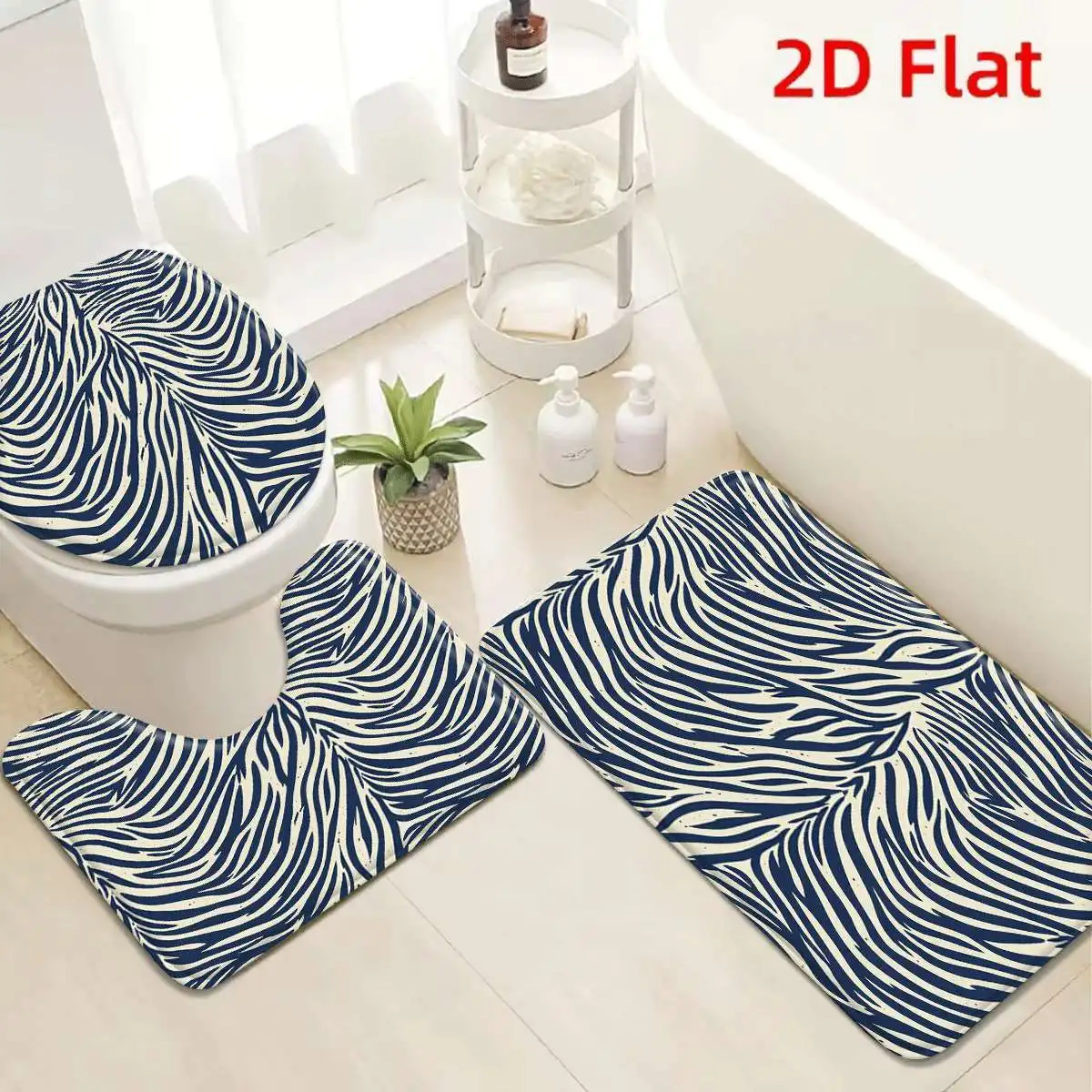 Waterproof Anti Slip Bath Mat Rug Set Zebra Print Bathroom Doormat Shower Mat for Modern Tropical Decor Home
Waterproof Anti Slip Bath Mat Rug Set Zebra Print Bathroom Doormat Shower Mat for Modern Tropical Decor Home