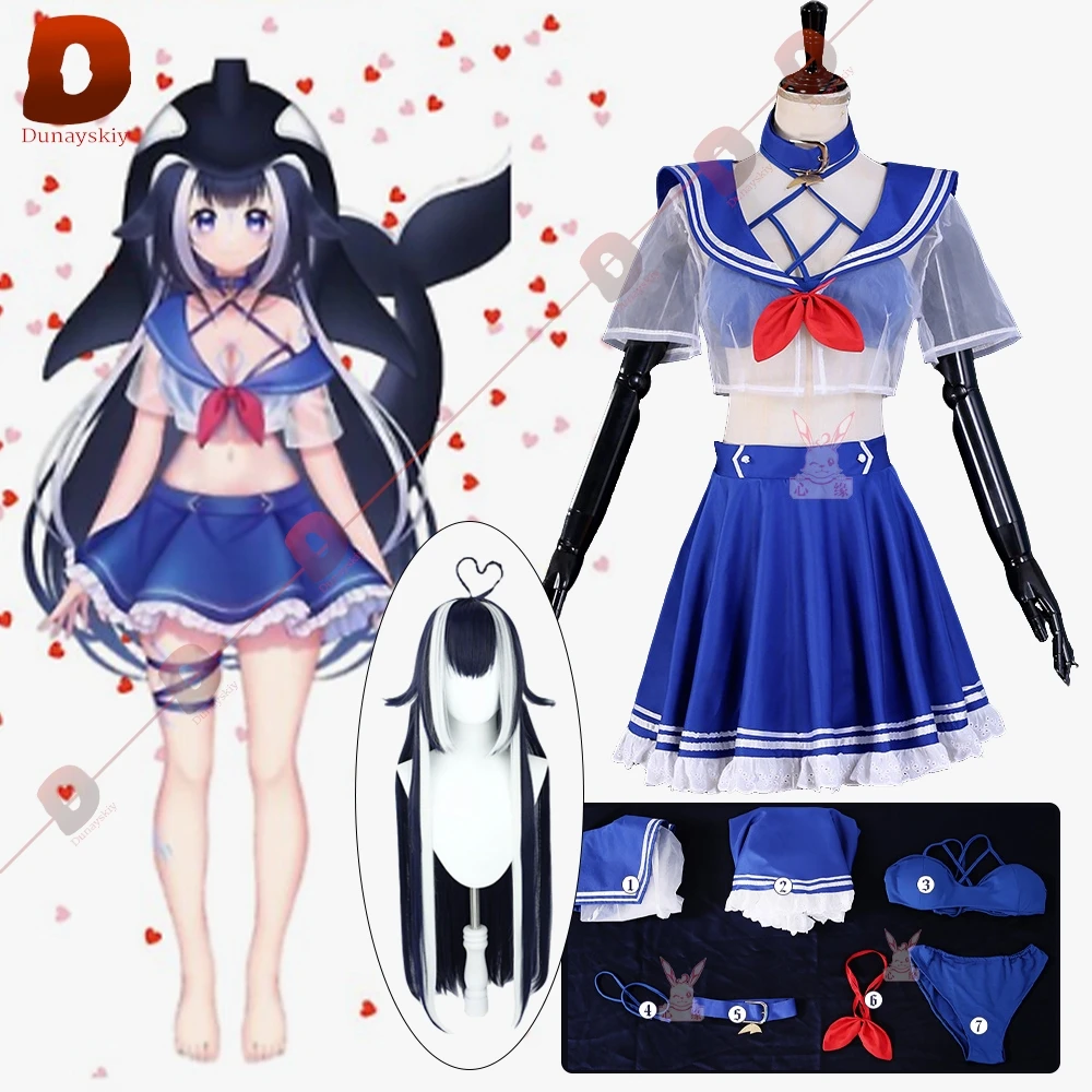 Anime Virtual YouTuber Shylily Lily Cosplay 코스프레 じらいけい Sailor Suits Summer Swimwear s-xl Bikini Woman Sexy Role-playing Suits
Anime Virtual YouTuber Shylily Lily Cosplay 코스프레 じらいけい Sailor Suits Summer Swimwear s-xl Bikini Woman Sexy Role-playing Suits