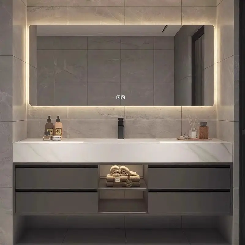 HV-Modern Seamless Ceramic Tile Bathroom Basin Washstand Set Combined with Bathroom Cabinet and Dressing Table Set with Mirror*
HV-Modern Seamless Ceramic Tile Bathroom Basin Washstand Set Combined with Bathroom Cabinet and Dressing Table Set with Mirror*