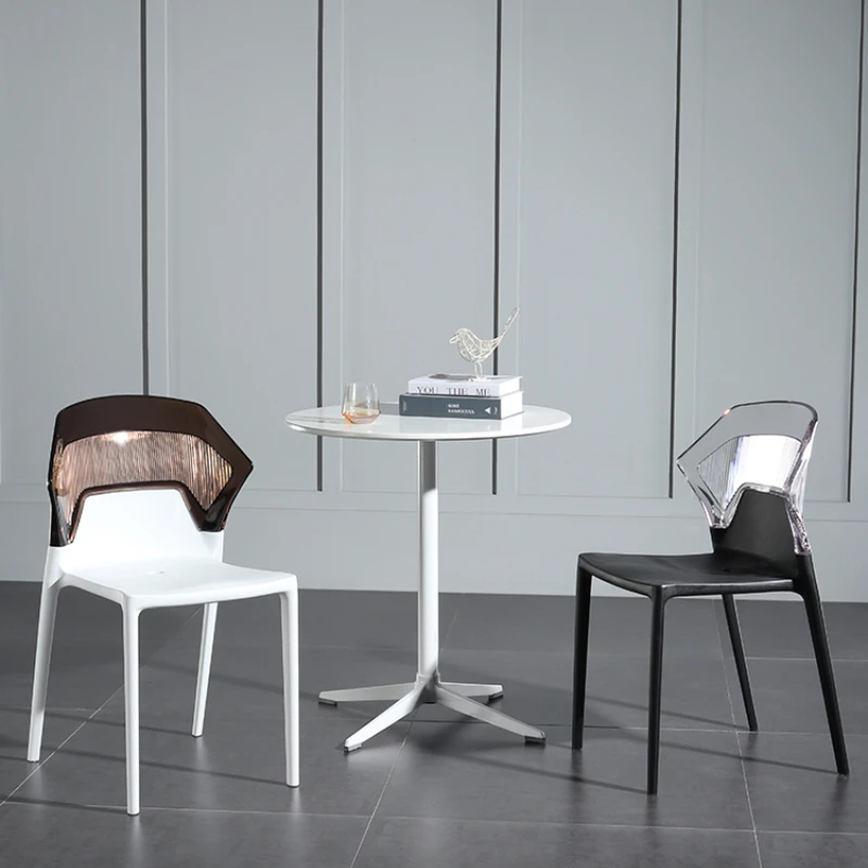 Backrest plastic simple transparent dining chair, transparent crystal makeup chair
Backrest plastic simple transparent dining chair, transparent crystal makeup chair