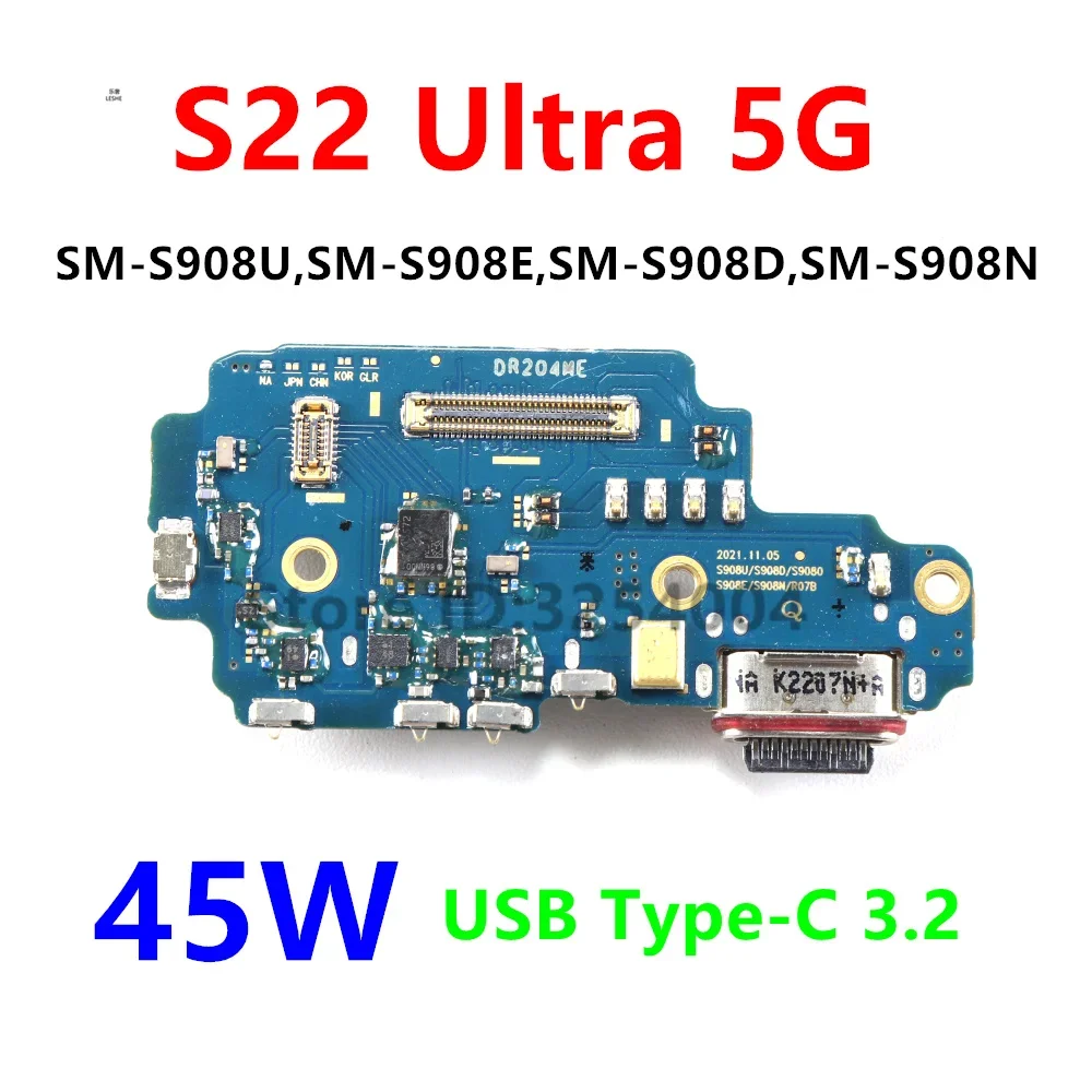 45W USB Charging Port Flex Cable For Samsung Galaxy S22 Ultra 5G S908U S908E S908N Charger Dock Connector Board Flex
45W USB Charging Port Flex Cable For Samsung Galaxy S22 Ultra 5G S908U S908E S908N Charger Dock Connector Board Flex