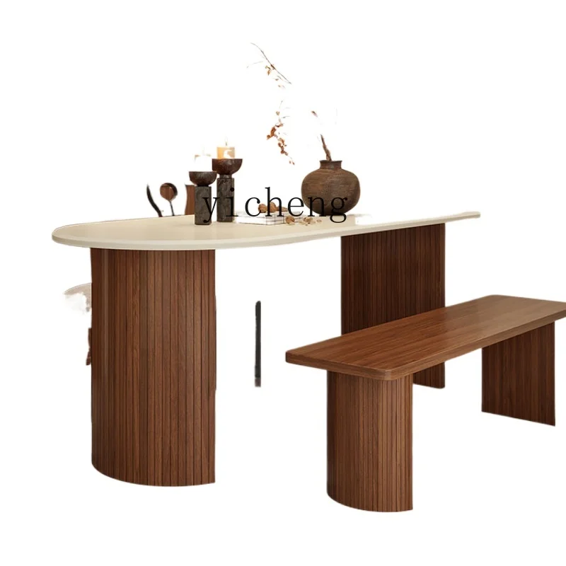 ZF Solid Wood Dining Table Cave Stone Small Apartment Living Room Semi-Oval Island Taichung Ancient Wall Table
ZF Solid Wood Dining Table Cave Stone Small Apartment Living Room Semi-Oval Island Taichung Ancient Wall Table