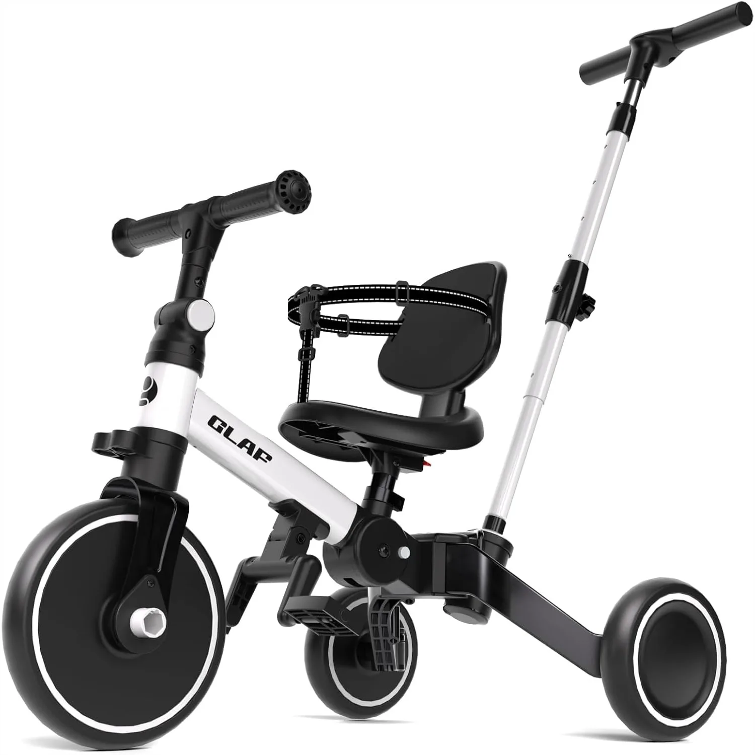 Tricycle for Toddlers 1-3 with Push Handle, 6-in-1 Balance Bike for Boys Girls, Adjustable Seat Height, Foldable, White
Tricycle for Toddlers 1-3 with Push Handle, 6-in-1 Balance Bike for Boys Girls, Adjustable Seat Height, Foldable, White