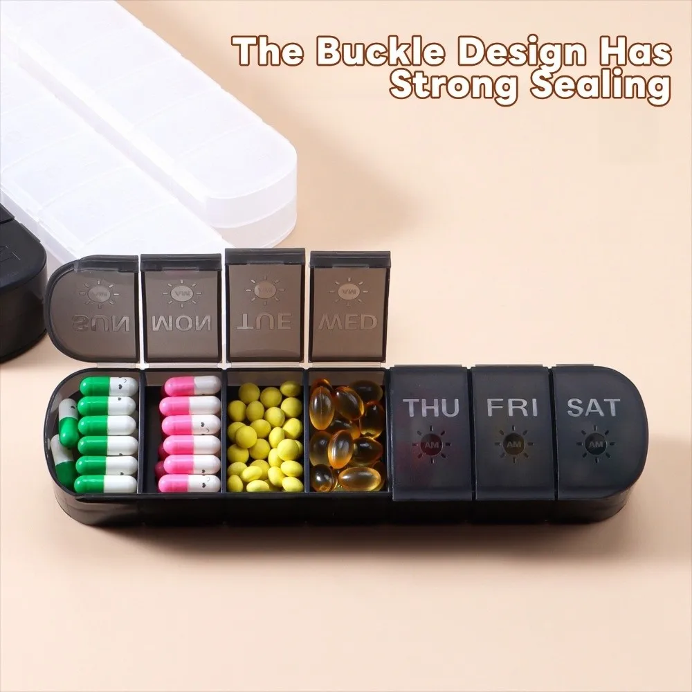 14 Grid Weekly Pillbox Tablet Holder 7 Days Pill Dispenser Pill Storage Box Leak-Proof with Compartments Medicine Splitter Box
14 Grid Weekly Pillbox Tablet Holder 7 Days Pill Dispenser Pill Storage Box Leak-Proof with Compartments Medicine Splitter Box