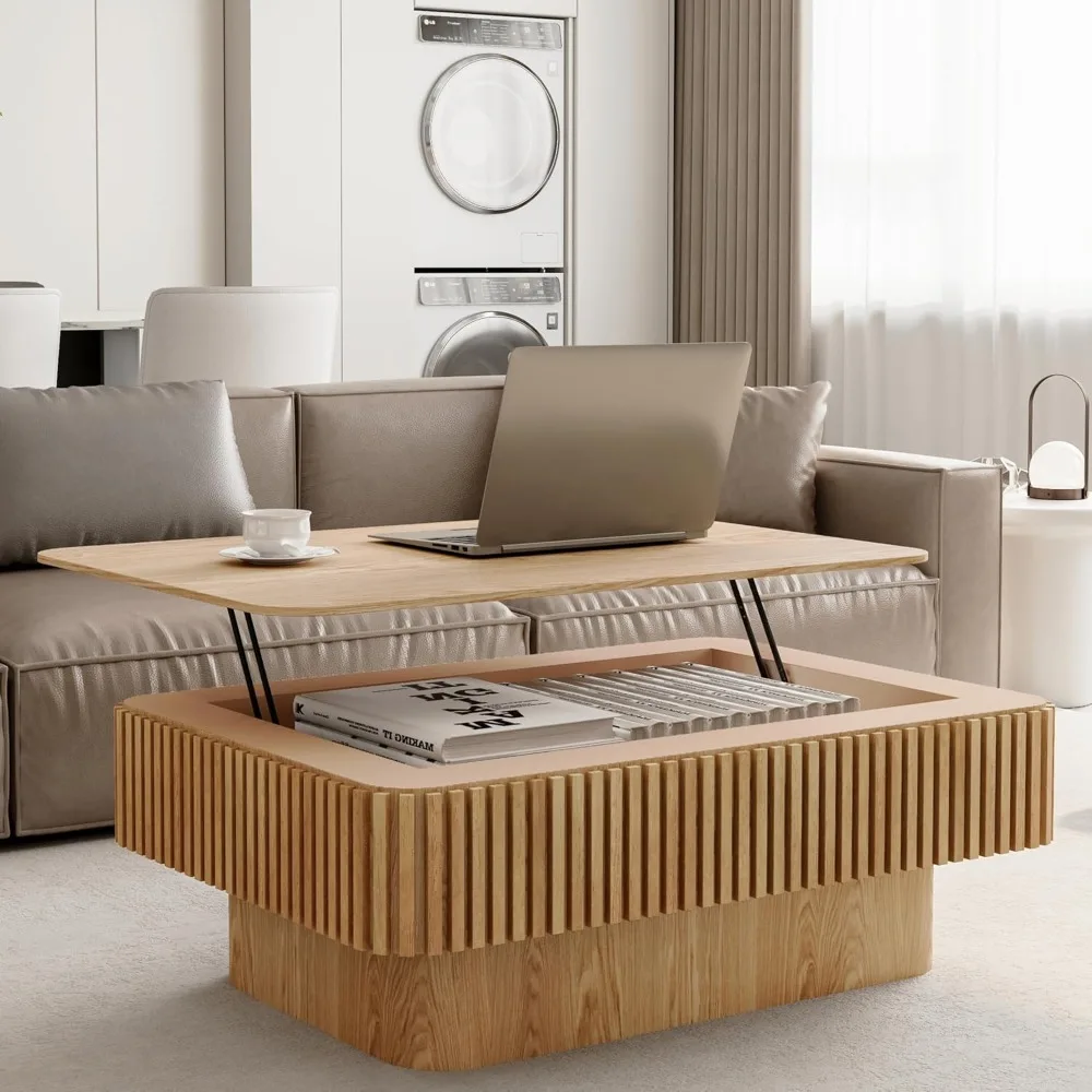 Coffee Table with Lifting Top for Living Room,Modern Natural Solid Wood Fluted Lift Top Coffee Table with Storage,38.6''Rectangu
Coffee Table with Lifting Top for Living Room,Modern Natural Solid Wood Fluted Lift Top Coffee Table with Storage,38.6''Rectangu