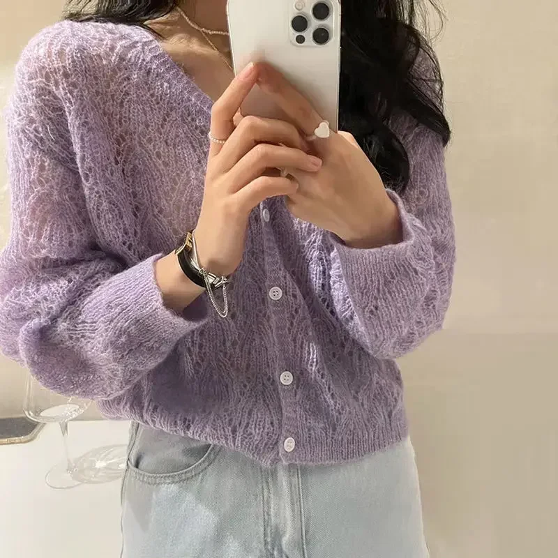 Cardigan Women Hollow Out 5 Colors Cropped Summer Breathable Casual Solid Soft Ulzzang Female All-match Hot Sale Loose Chic Ins
Cardigan Women Hollow Out 5 Colors Cropped Summer Breathable Casual Solid Soft Ulzzang Female All-match Hot Sale Loose Chic Ins