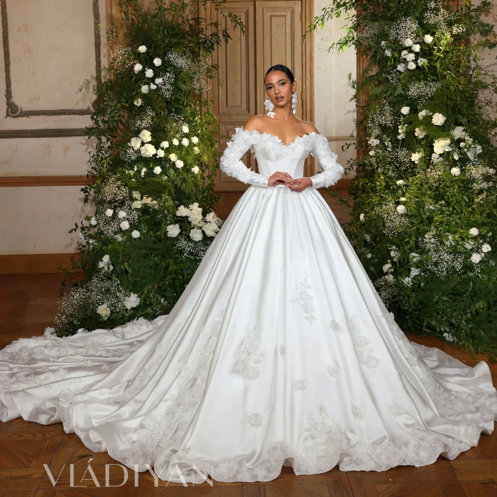 EVLAST Customized Princess A Line Long Sleeve Wedding Dress Floral Applique Vestido De Novia Bridal Gown Robe De Mariee AD05
EVLAST Customized Princess A Line Long Sleeve Wedding Dress Floral Applique Vestido De Novia Bridal Gown Robe De Mariee AD05