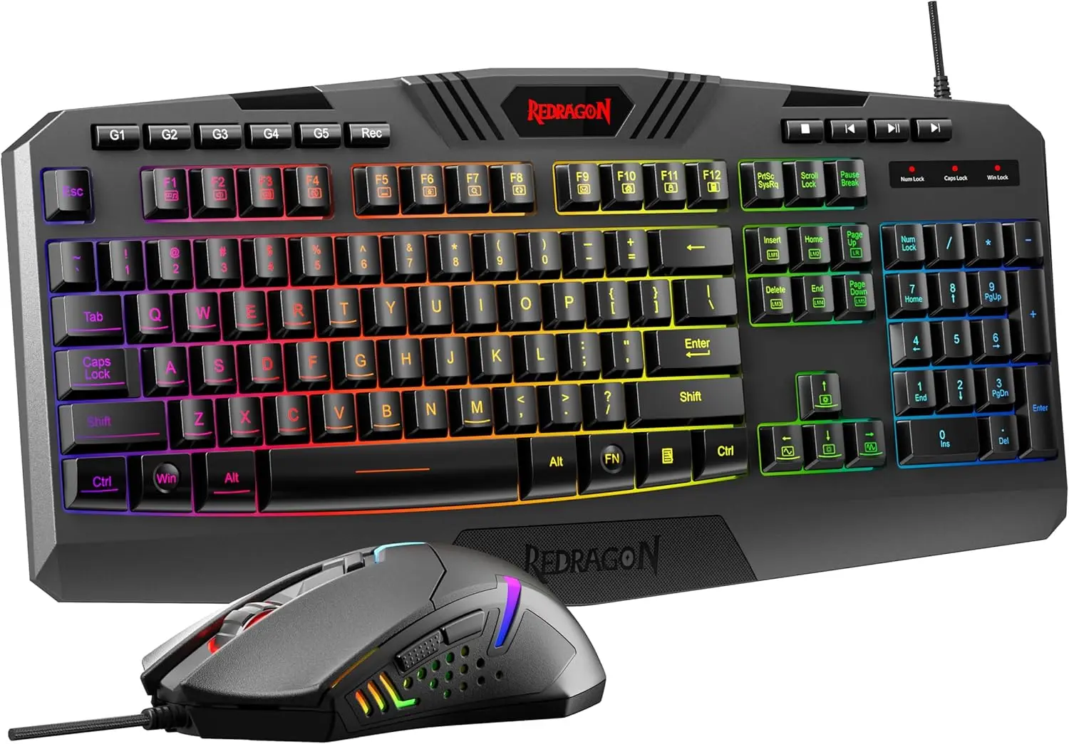RGB Backlit Gaming Keyboard and Mouse Combo, Programmable with Software, Macro Keys, Value Set
RGB Backlit Gaming Keyboard and Mouse Combo, Programmable with Software, Macro Keys, Value Set