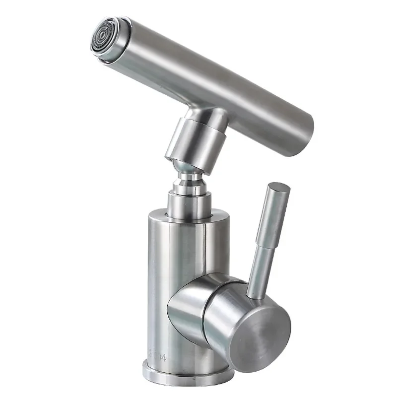 Household simple stainless steel universal rotating bullet head faucet, bathroom washbasin faucet, hot and cold
Household simple stainless steel universal rotating bullet head faucet, bathroom washbasin faucet, hot and cold